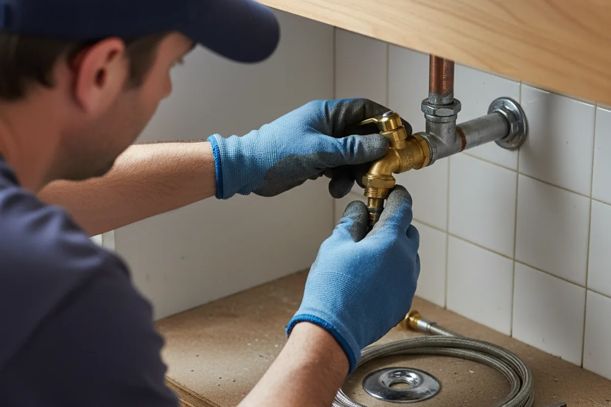 Shutoff valve and fitting work during Faucet and Fixture Repair in Orrum